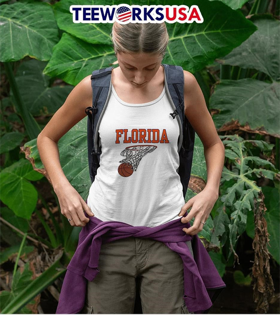 Florida Basketball Graphic with Hoop and Ball - Adult & Kids T-Shirts, Sweatshirts & Hoodies apparel design preview 9