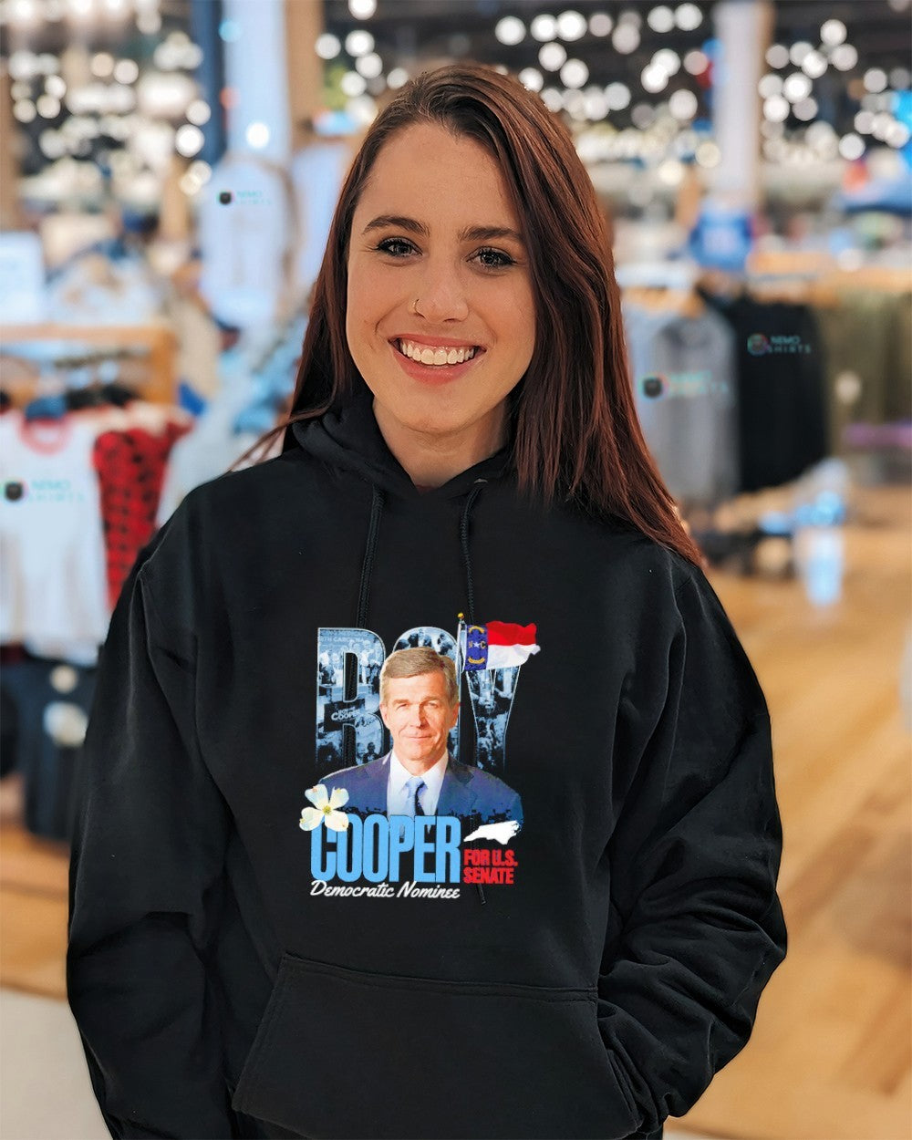 Roy Cooper for US senate Democratic Nominee Sale - Adult & Kids T-Shirts, Sweatshirts & Hoodies apparel design preview 3