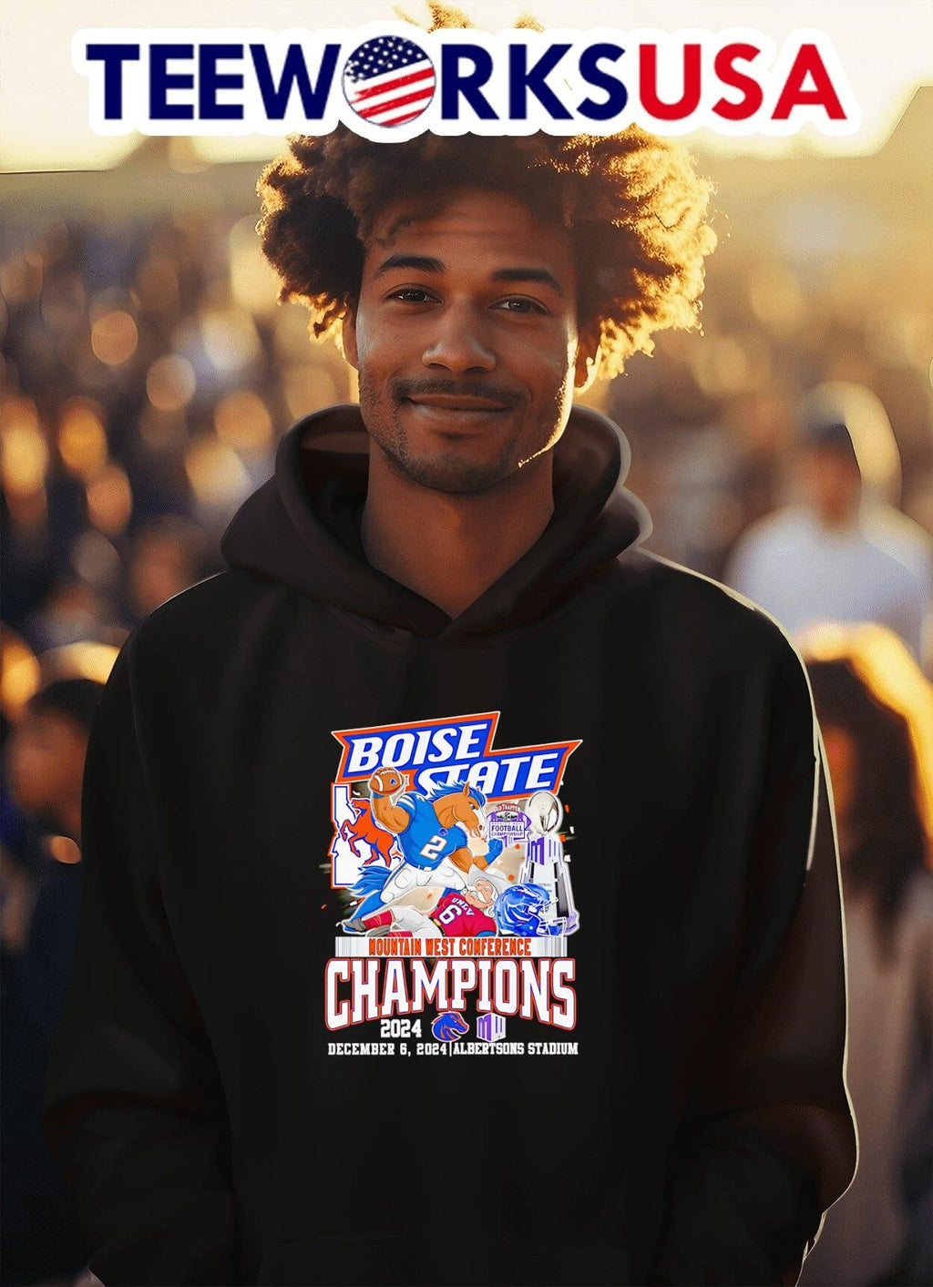 Boise State beat UNLV Mountain West Conference - Adult & Kids T-Shirts, Sweatshirts & Hoodies apparel design preview 2