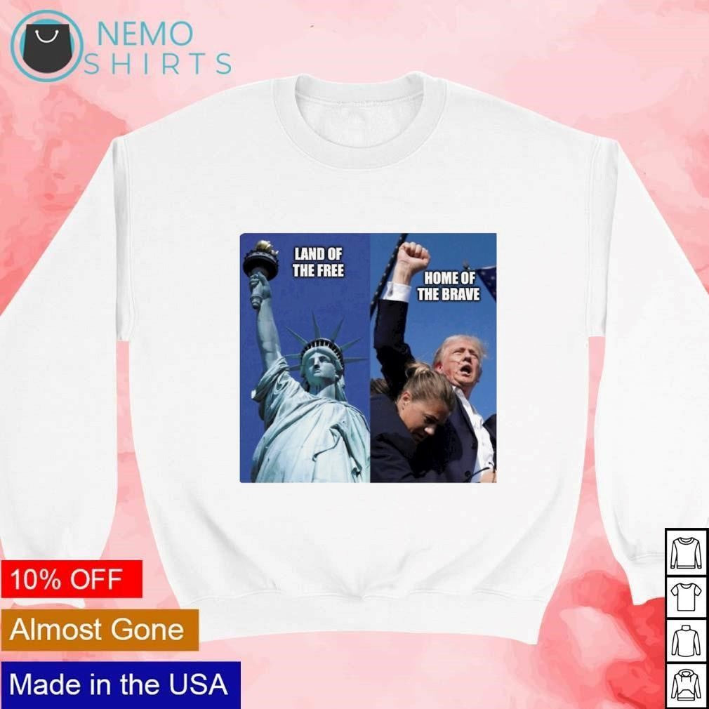 Statue of Liberty land the free Trump home brave - Adult & Kids T-Shirts, Sweatshirts & Hoodies apparel design preview 4