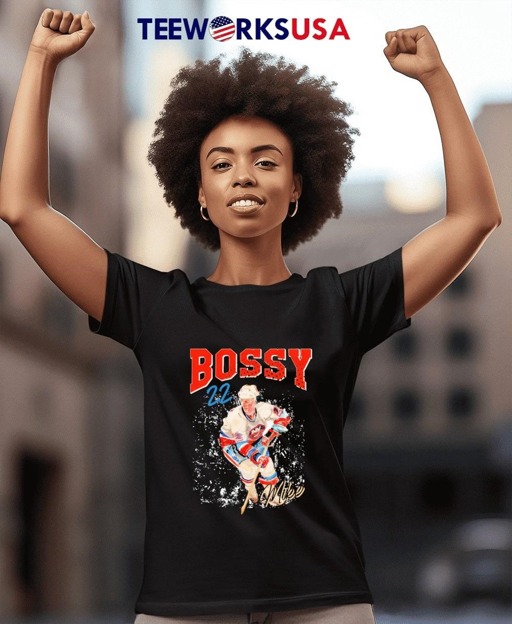 Mike Bossy 22 New York Islanders retro 2024 - Adult & Kids T-Shirts, Sweatshirts & Hoodies apparel design preview 4
