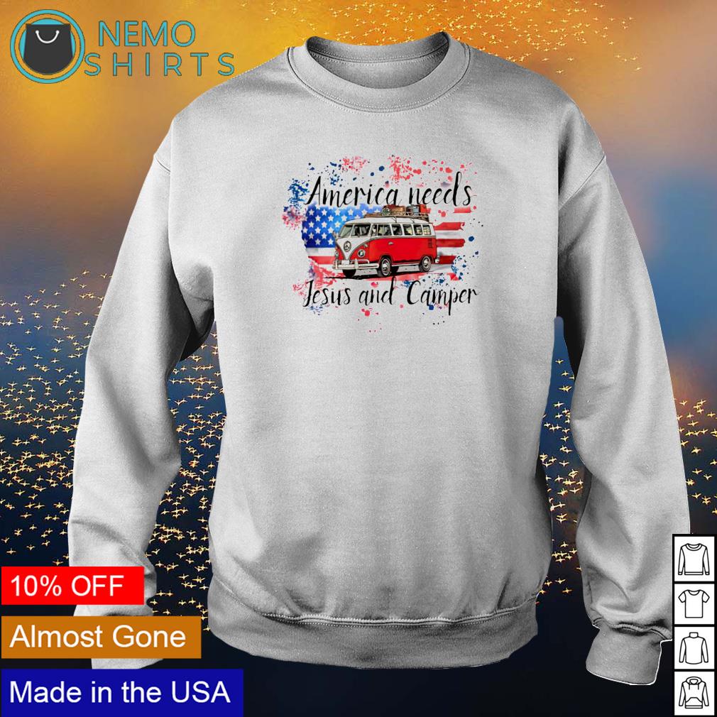 America needs Jesus and camper - Adult & Kids T-Shirts, Sweatshirts & Hoodies apparel design preview 4
