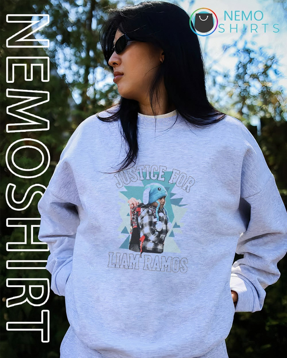 Justice for Liam Ramos human rights protest ICE - Adult & Kids T-Shirts, Sweatshirts & Hoodies apparel design preview 2
