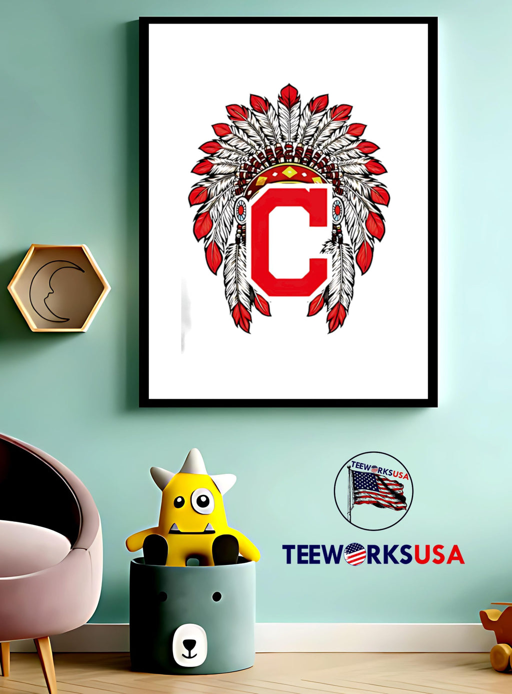 Cleveland Guardians Native American Logo - Adult & Kids T-Shirts, Sweatshirts & Hoodies apparel design preview 3