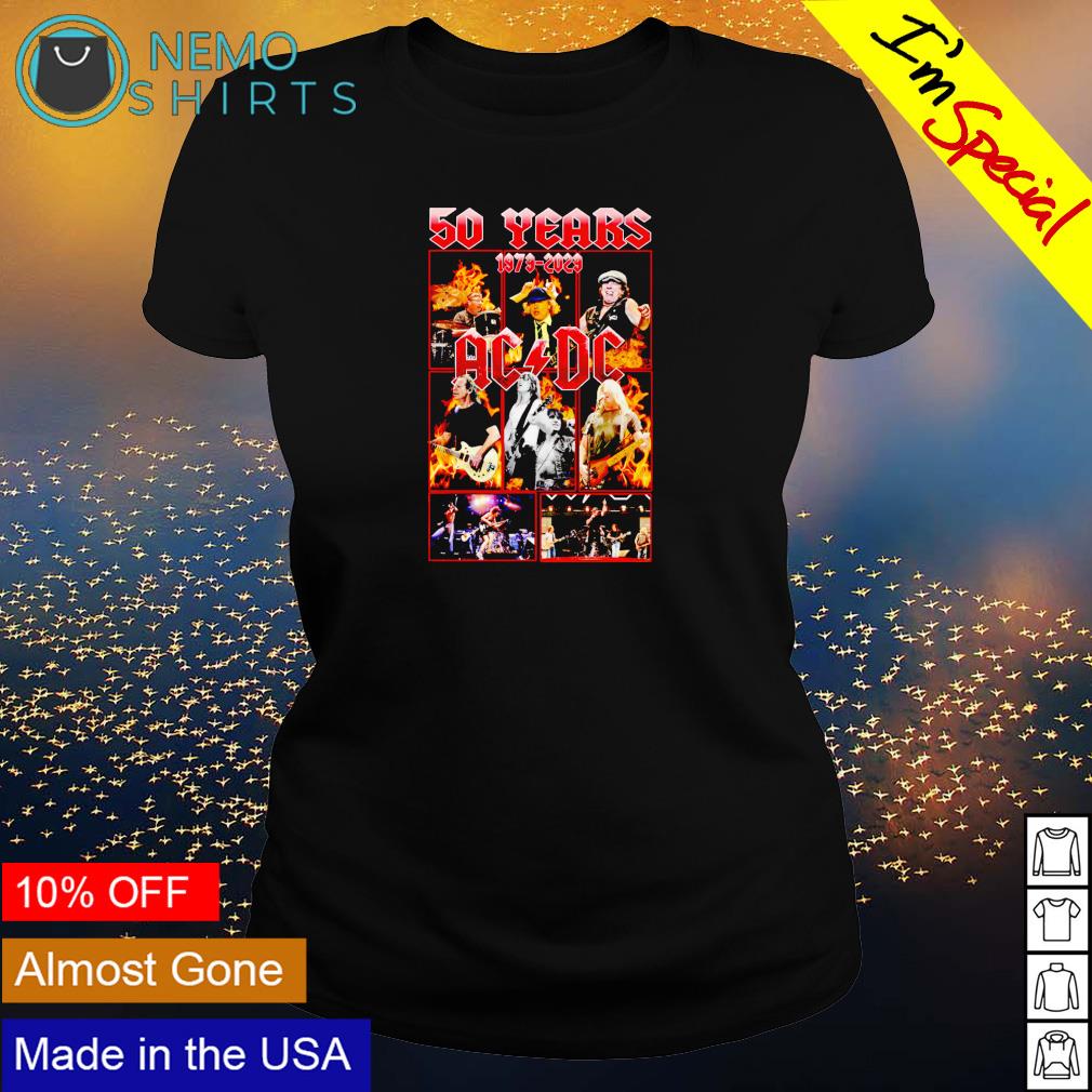 AC DC 50 years 1973 2023 signatures - Adult & Kids T-Shirts, Sweatshirts & Hoodies apparel design preview 3