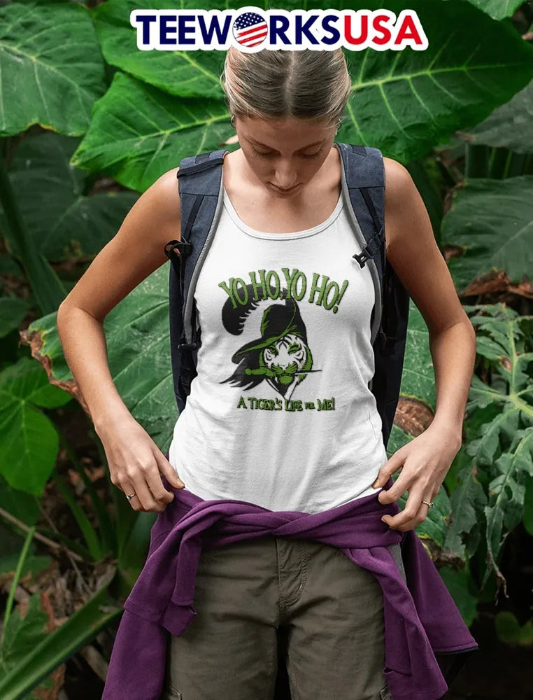 Yo Ho A Tigers Life For Me Pirate Tiger Winking - Adult & Kids T-Shirts, Sweatshirts & Hoodies apparel design preview 4