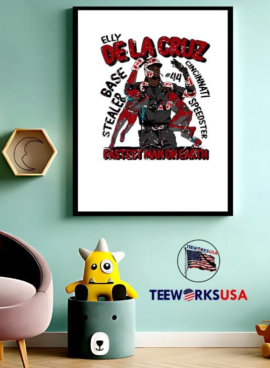 Elly De La Cruz Is The Fastest Man On Earth vintage - Adult & Kids T-Shirts, Sweatshirts & Hoodies apparel design preview 3