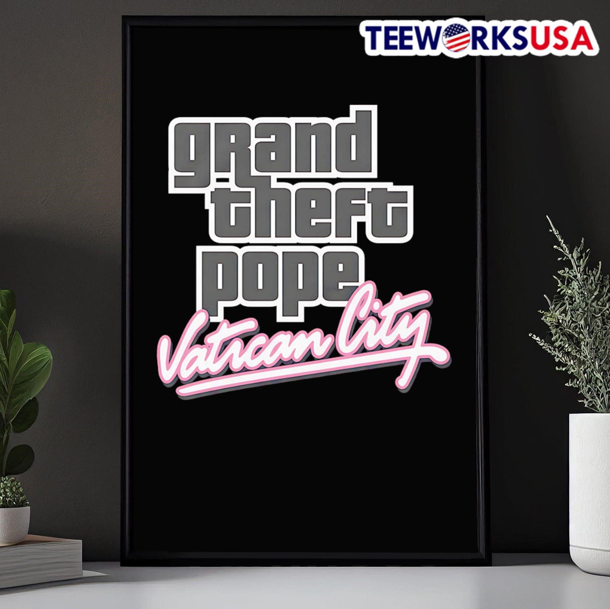 Grand Theft Pope Vatican City - Adult & Kids T-Shirts, Sweatshirts & Hoodies apparel design preview 5