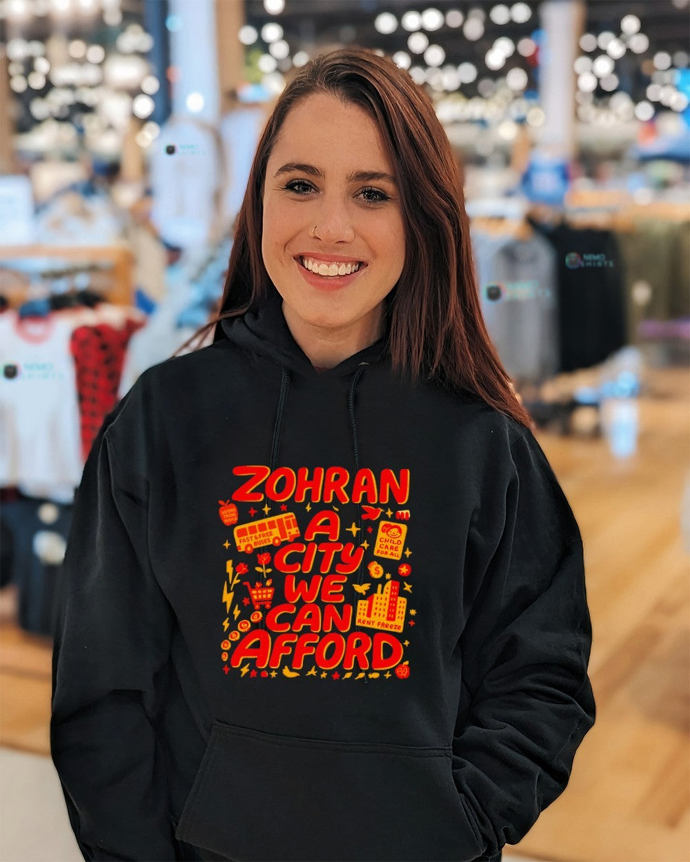 Zohran Mamdani a city we can afford - Adult & Kids T-Shirts, Sweatshirts & Hoodies apparel design preview 5