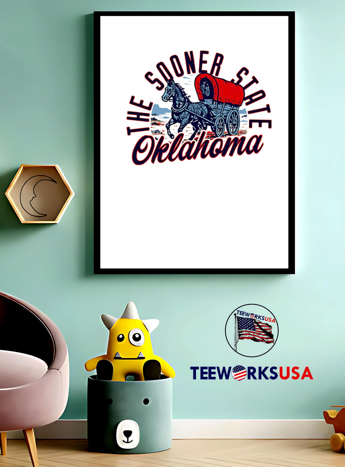 The Sooner State Oklahoma Skyline Sunset - Adult & Kids T-Shirts, Sweatshirts & Hoodies apparel design preview 3