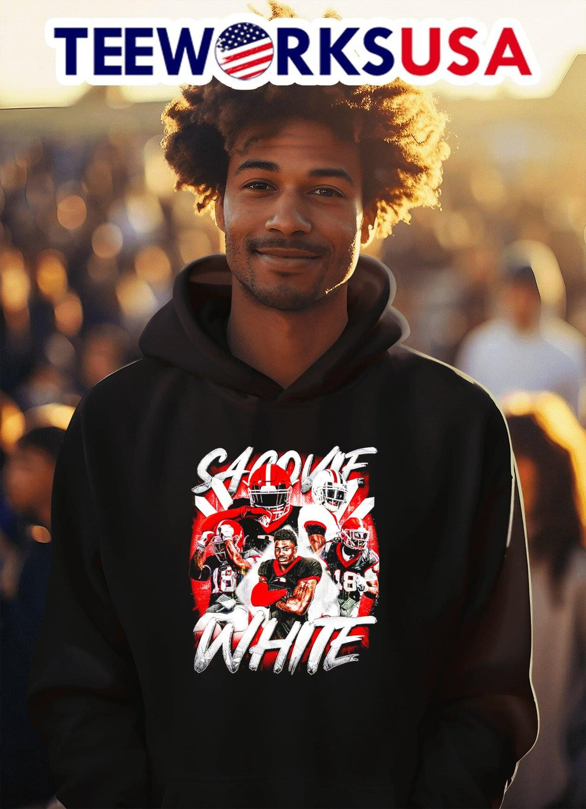 Georgia Bulldogs Sacovie White number 18 graphic - Adult & Kids T-Shirts, Sweatshirts & Hoodies apparel design preview 2