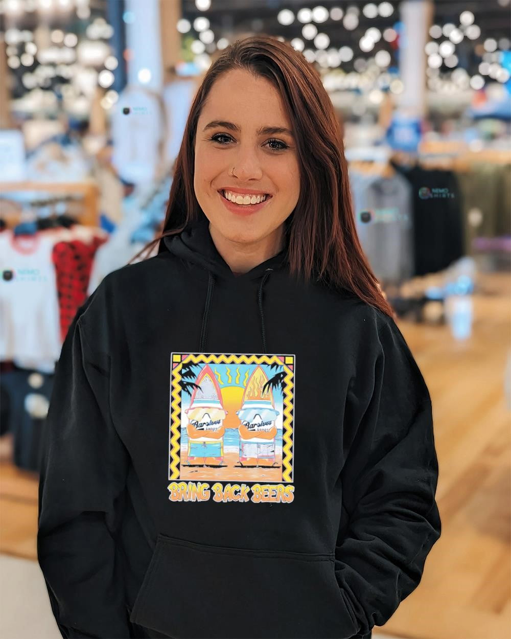 Bring back beers two animated surfboards - Adult & Kids T-Shirts, Sweatshirts & Hoodies apparel design preview 3