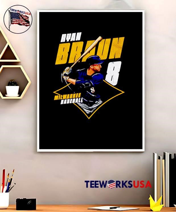 Ryan Braun Milwaukee Diamond #8 - Adult & Kids T-Shirts, Sweatshirts & Hoodies apparel design preview 5