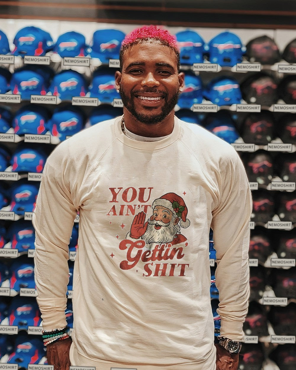Santa Claus you ain't gettin shit Christmas - Adult & Kids T-Shirts, Sweatshirts & Hoodies apparel design preview 2