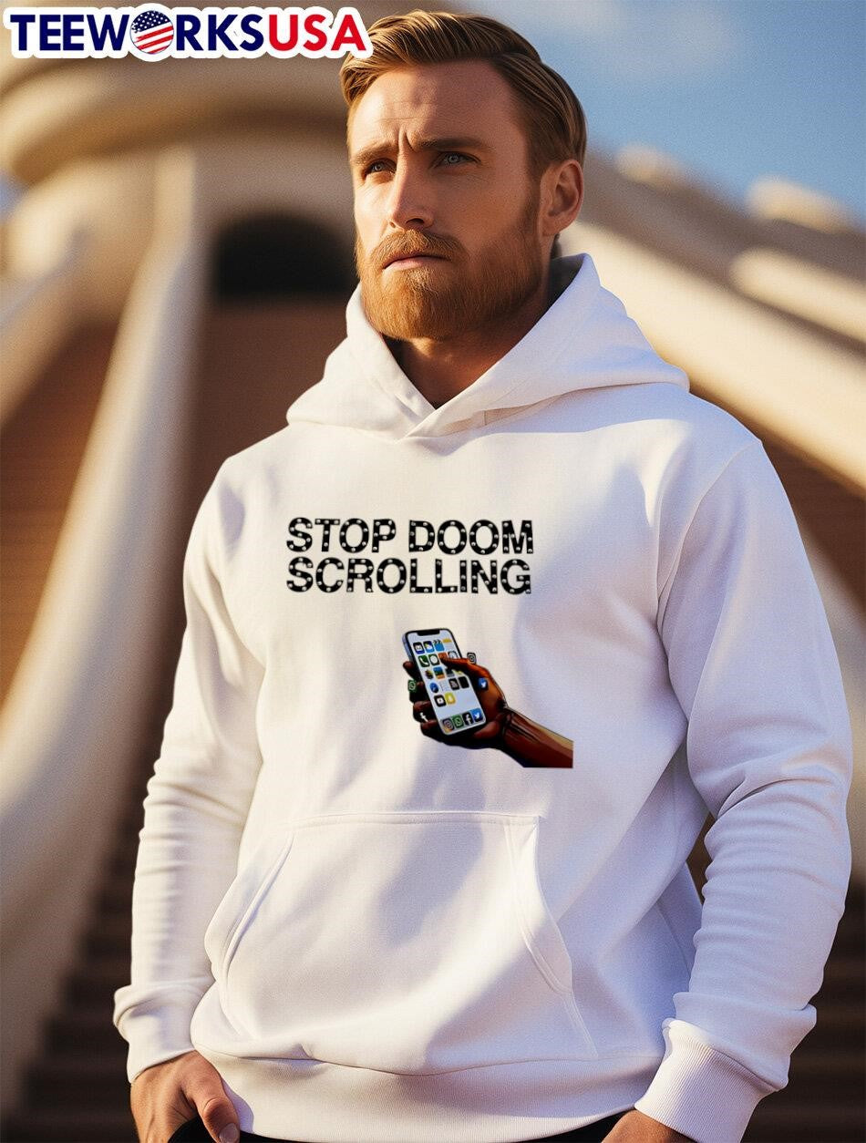 Stop Doom Scrolling cellular phone - Adult & Kids T-Shirts, Sweatshirts & Hoodies apparel design preview 2