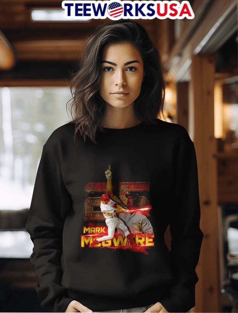 Mark Mcgwire Baseball Player Swinging Bat Red - Adult & Kids T-Shirts, Sweatshirts & Hoodies apparel design preview 7