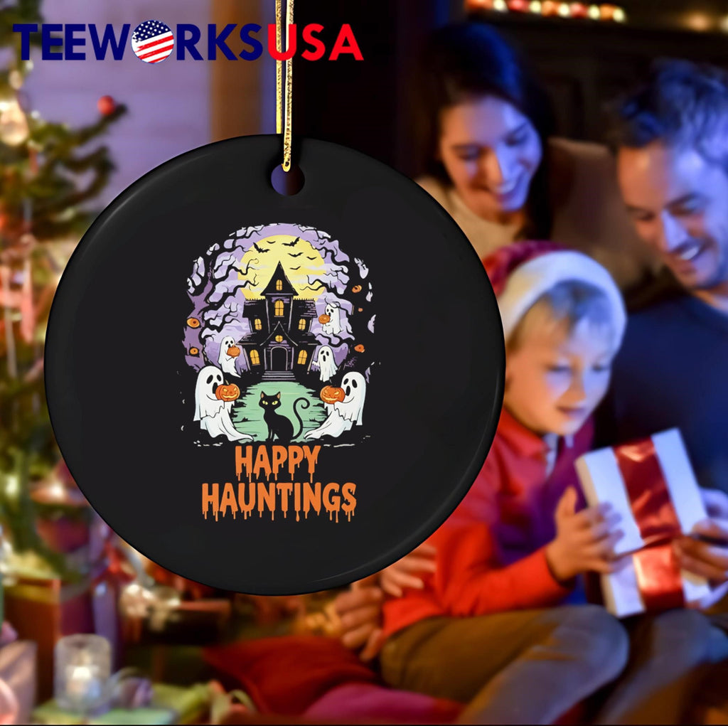Happy Hauntings Halloween 2025 - Adult & Kids T-Shirts, Sweatshirts & Hoodies apparel design preview 4