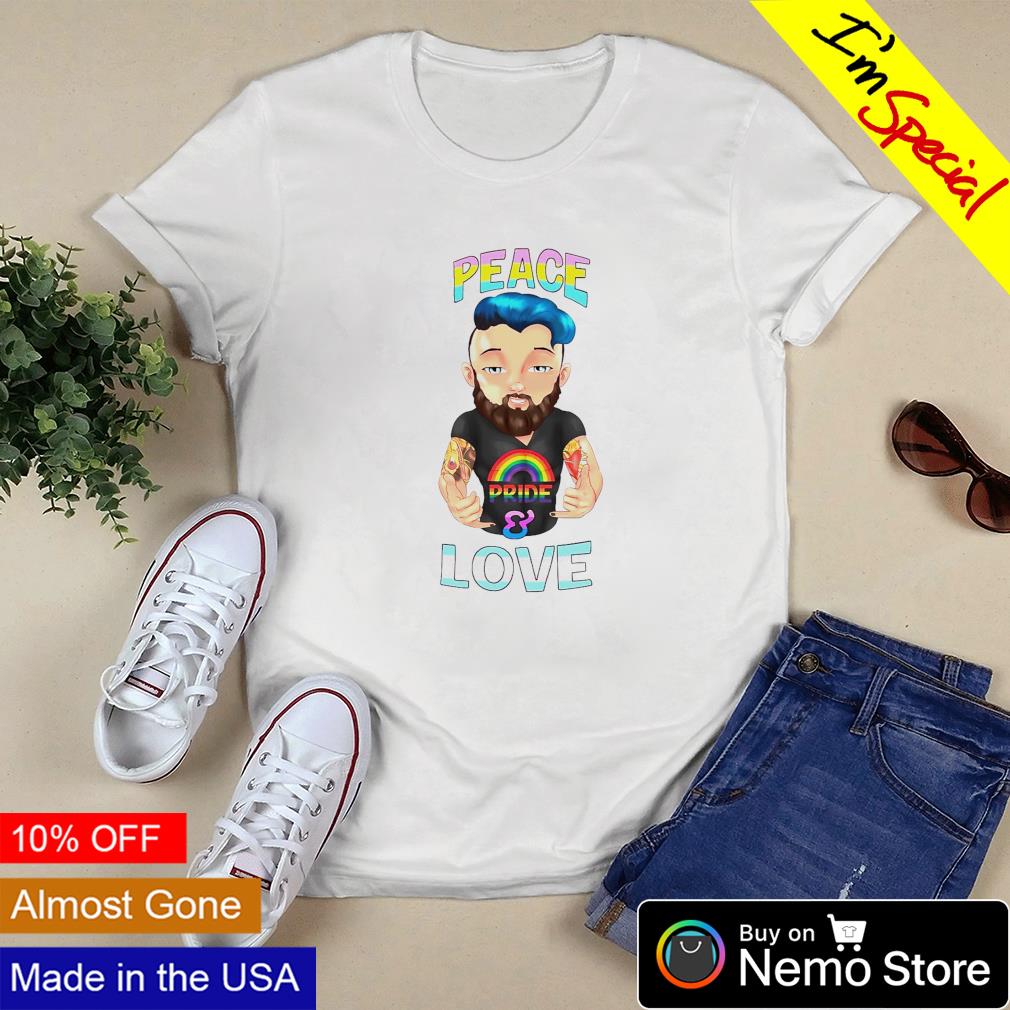 LGBT man Peace Pride and Love - Adult & Kids T-Shirts, Sweatshirts & Hoodies apparel design preview 3