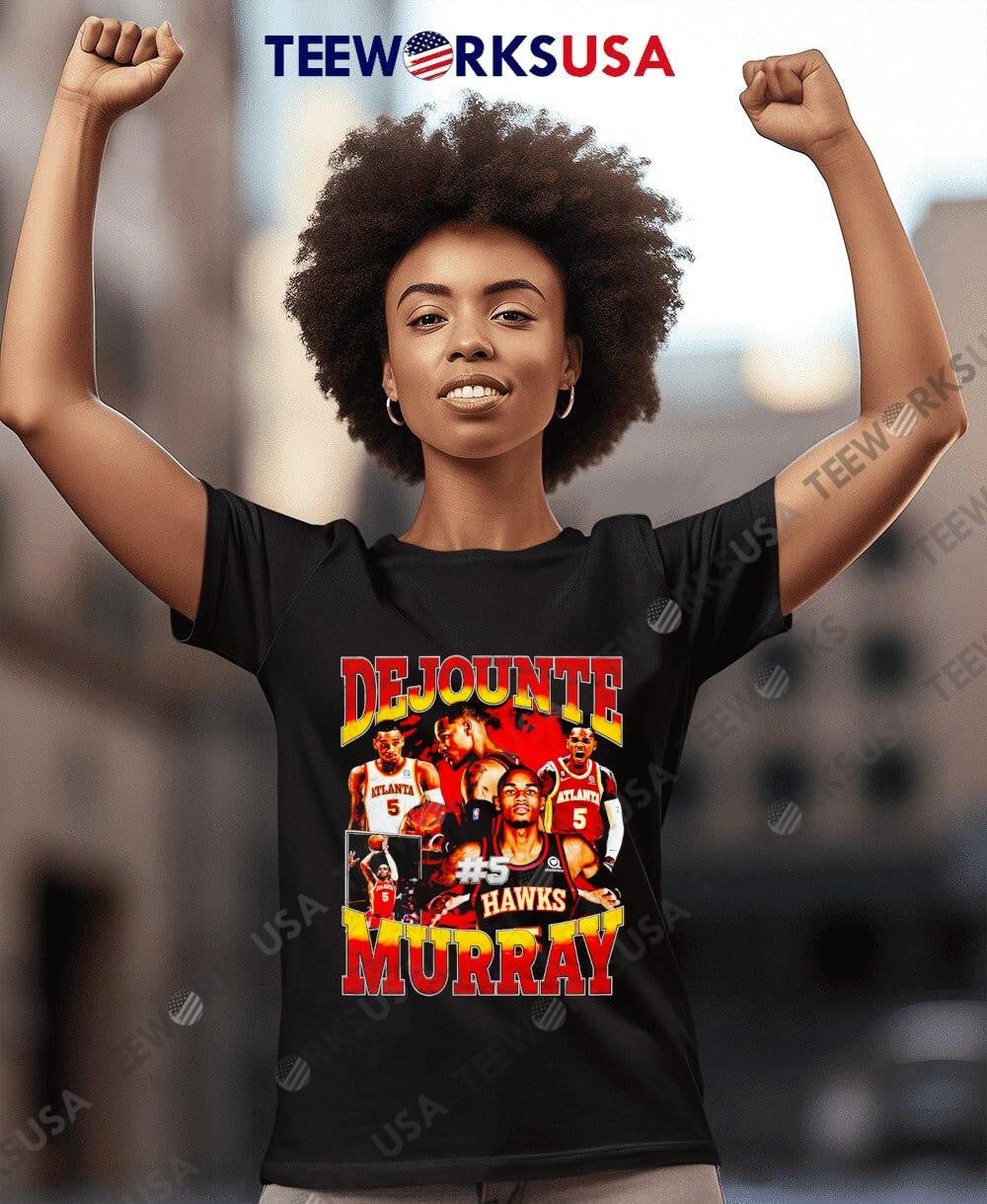 Dejounte Murray #5 Atlanta Hawks graphic retro - Adult & Kids T-Shirts, Sweatshirts & Hoodies apparel design preview 4