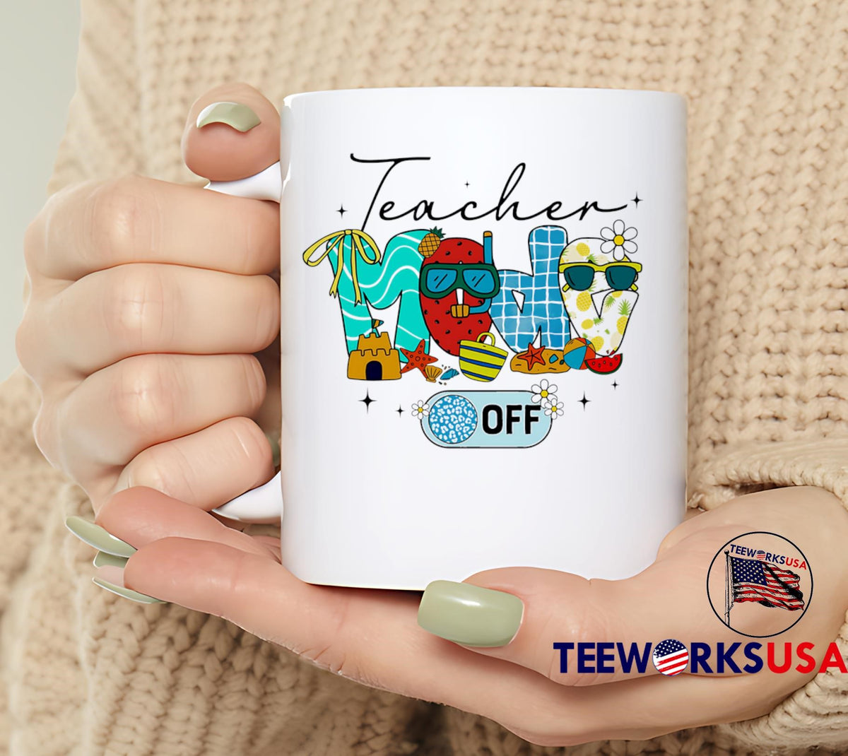 Teacher Mode Off Summer Break - Adult & Kids T-Shirts, Sweatshirts & Hoodies apparel design preview 6