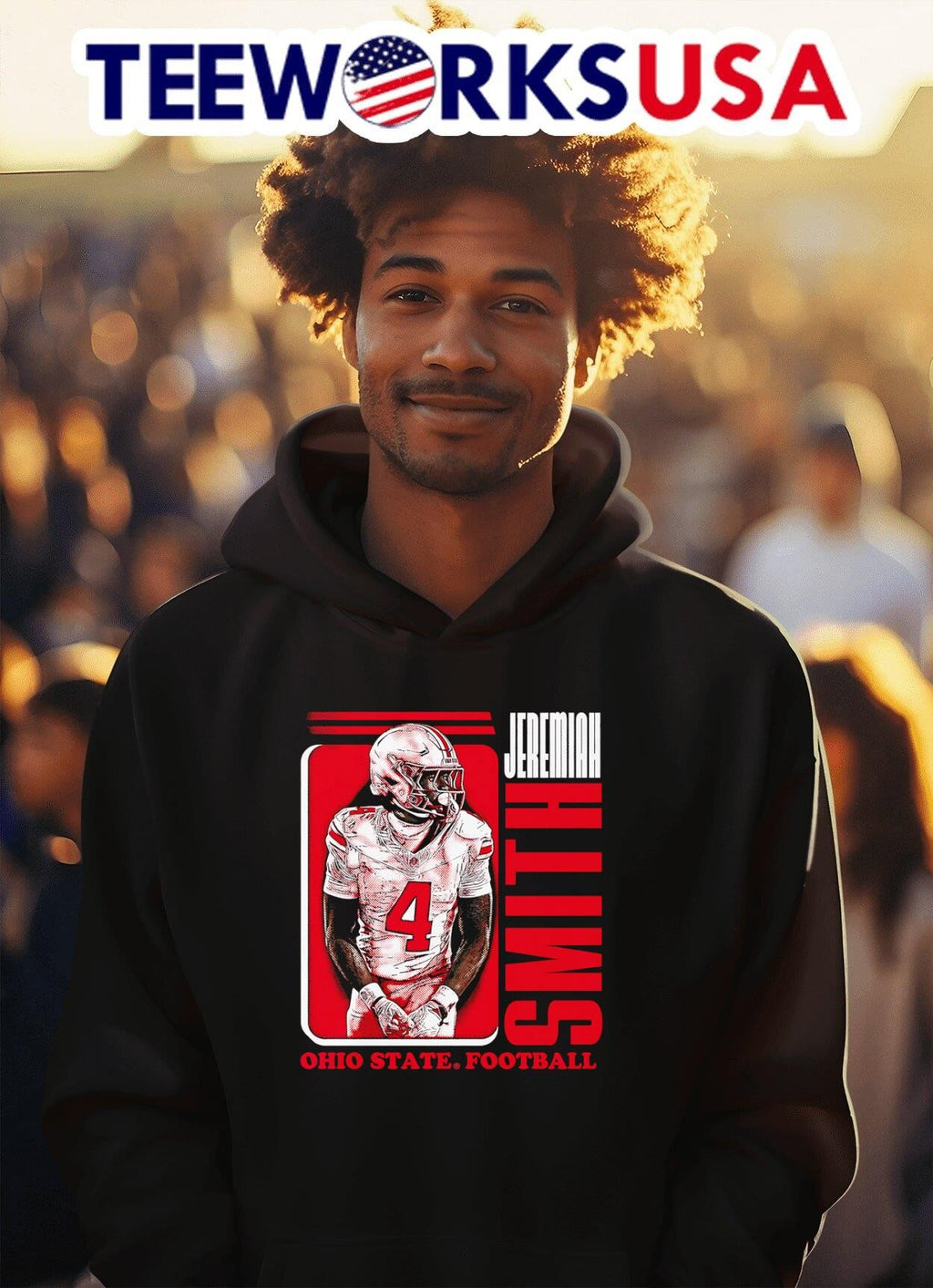 Jeremiah Smith Ohio State football cartoon - Adult & Kids T-Shirts, Sweatshirts & Hoodies apparel design preview 2