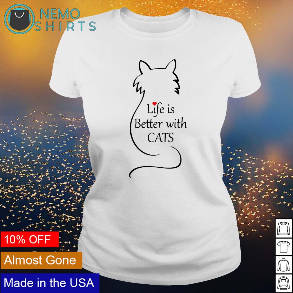 Life is better with cats - Adult & Kids T-Shirts, Sweatshirts & Hoodies apparel design preview 3