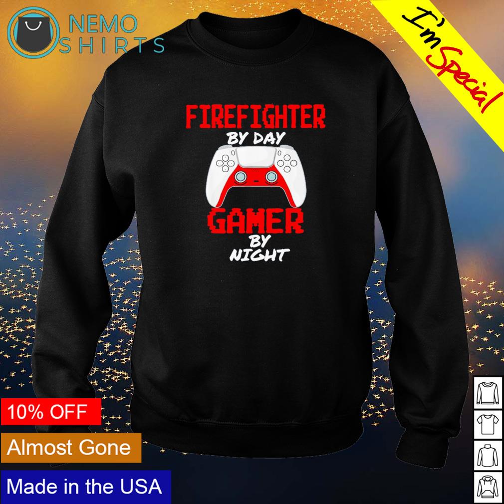 Firefighter by day gamer night - Adult & Kids T-Shirts, Sweatshirts & Hoodies apparel design preview 4