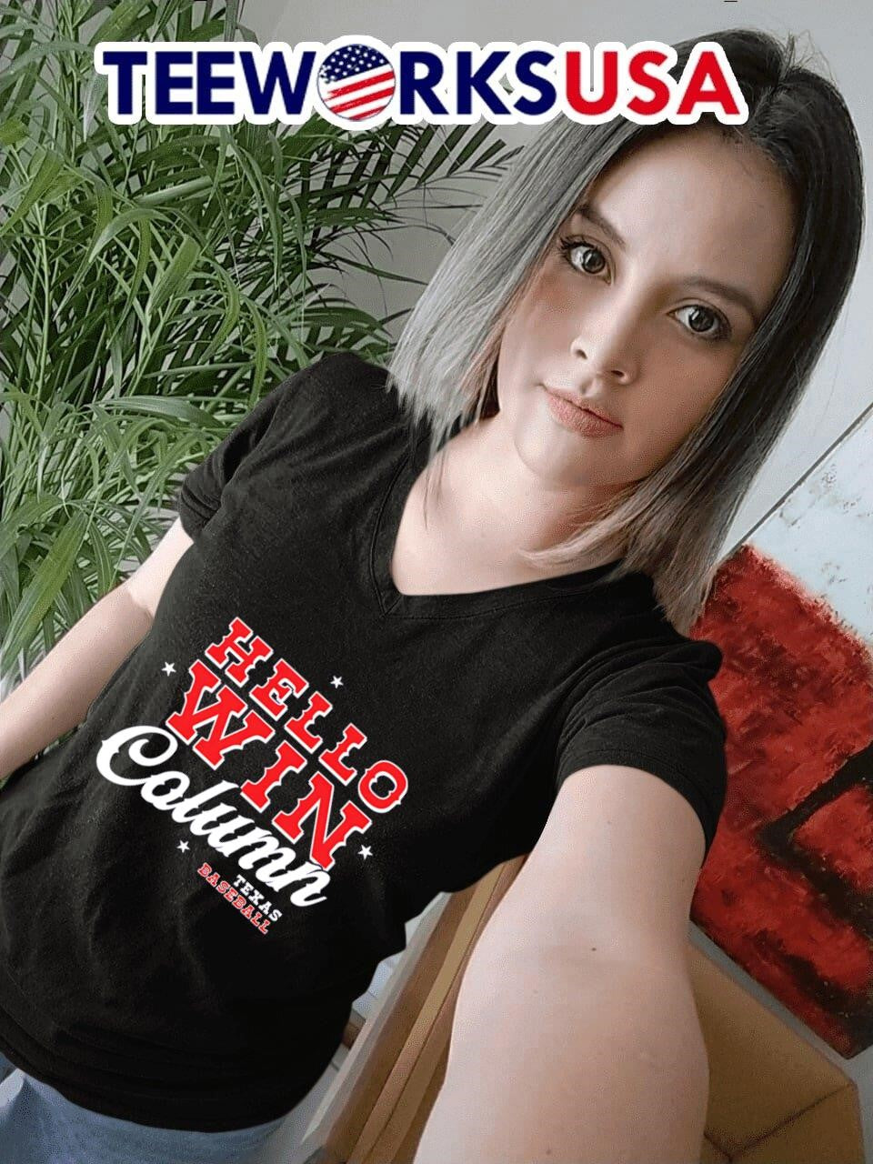 Hello Win Column Texas Baseball - Adult & Kids T-Shirts, Sweatshirts & Hoodies apparel design preview 7