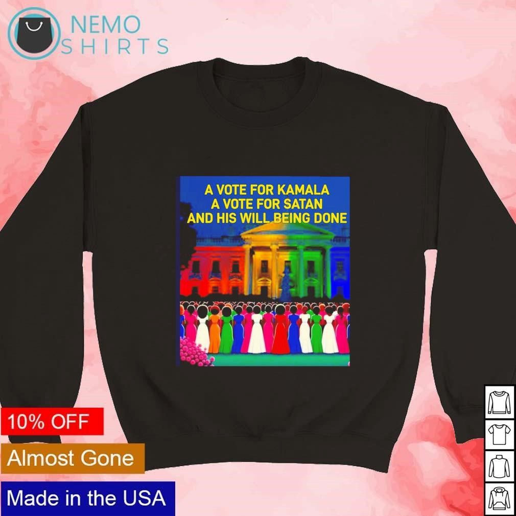 A vote for Kamala Satan and his will being done - Adult & Kids T-Shirts, Sweatshirts & Hoodies apparel design preview 3
