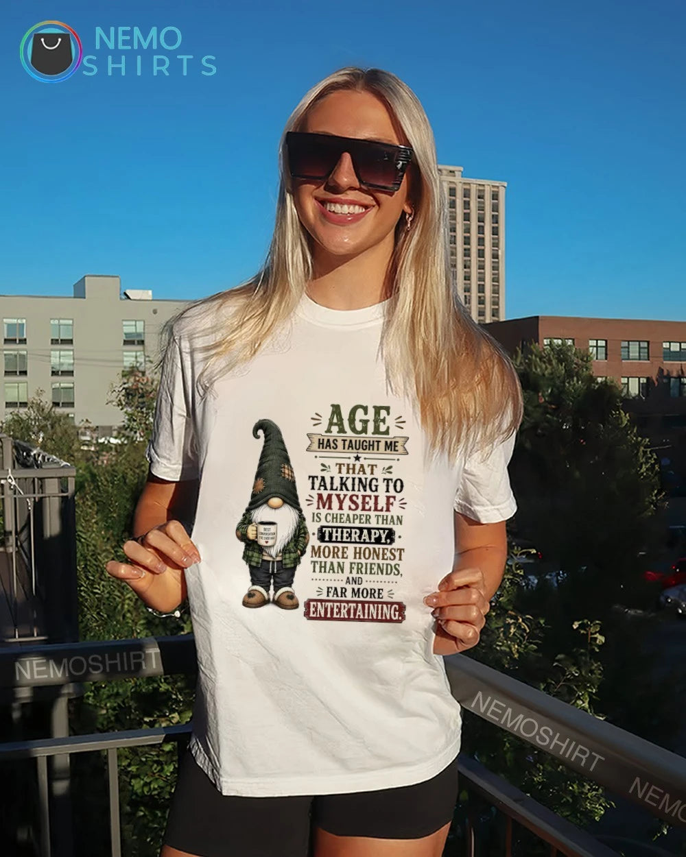 Gnome Age Has Taught Me That Talking to Myself Is - Adult & Kids T-Shirts, Sweatshirts & Hoodies apparel design preview 4