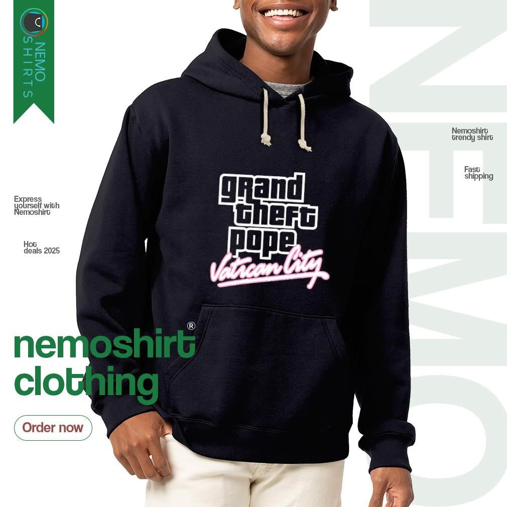 Grand theft Pope Vatican City - Adult & Kids T-Shirts, Sweatshirts & Hoodies apparel design preview 2