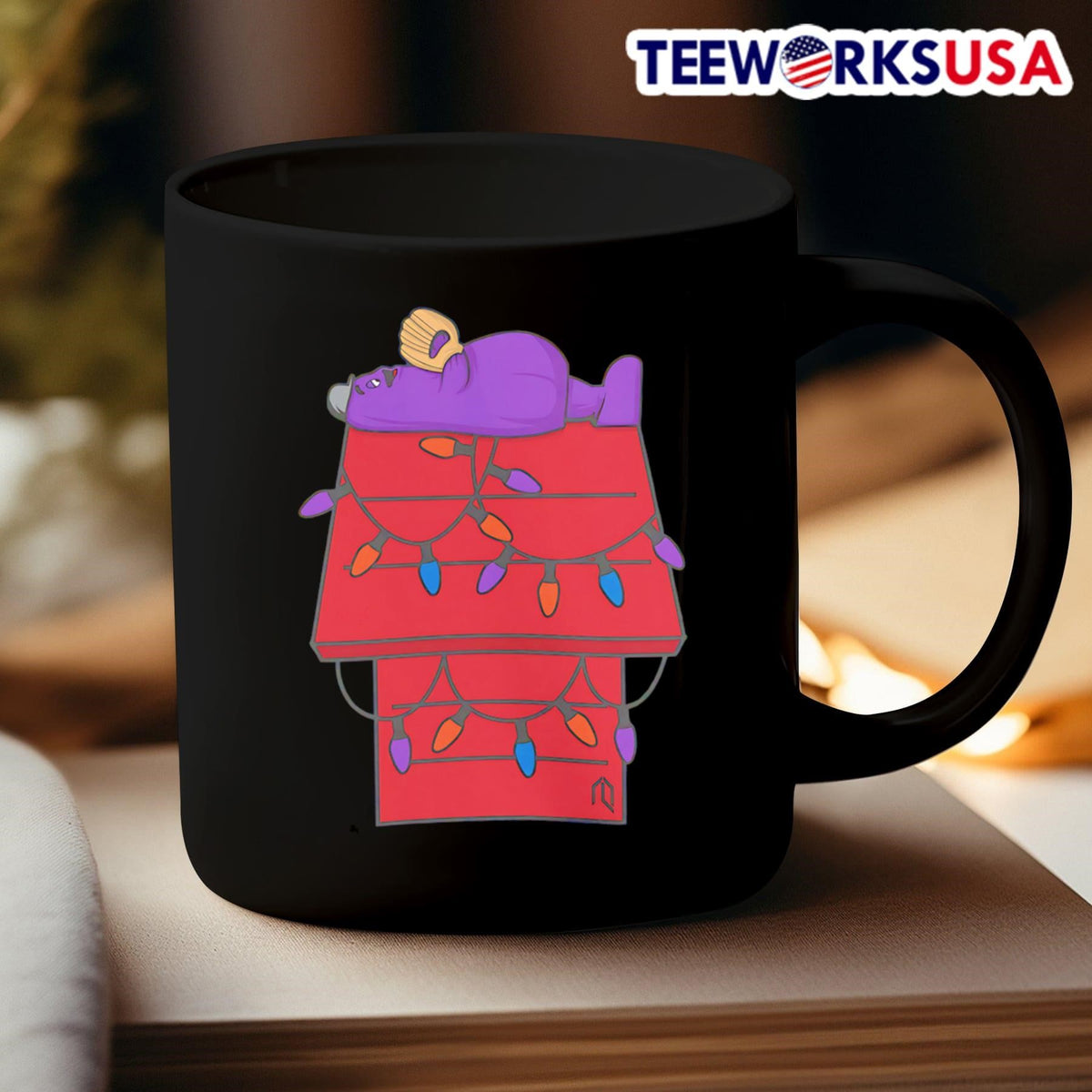 Grimace Purple Mascot Christmas House - Adult & Kids T-Shirts, Sweatshirts & Hoodies apparel design preview 3