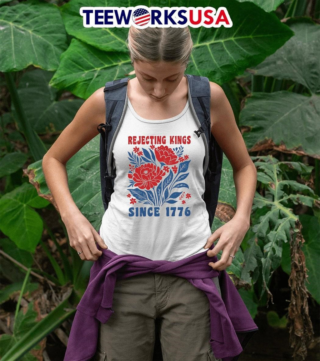 Rejecting Kings Since 1776 Flower - Adult & Kids T-Shirts, Sweatshirts & Hoodies apparel design preview 5