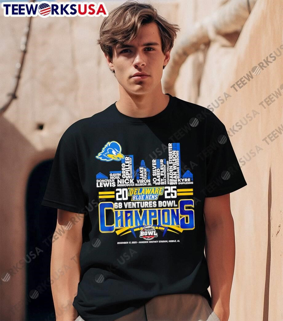 Delaware Fightin Blue Hens 68 Ventures Bowl Champions - Adult & Kids T-Shirts, Sweatshirts & Hoodies apparel design preview 1