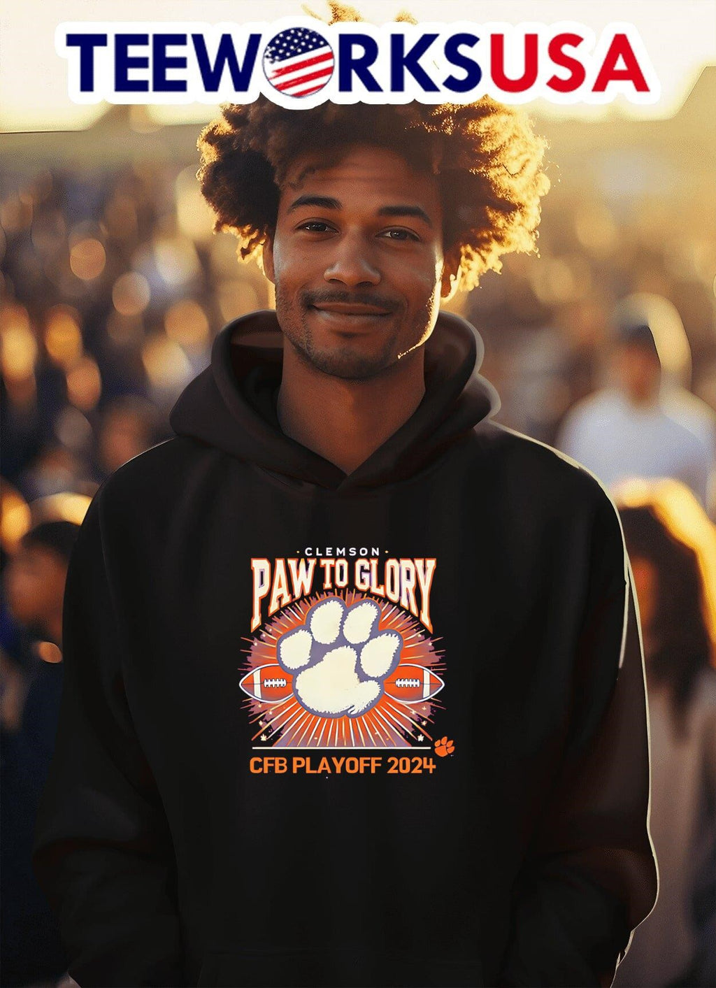 Clemson paw to glory CFB Playoff 2024 - Adult & Kids T-Shirts, Sweatshirts & Hoodies apparel design preview 2