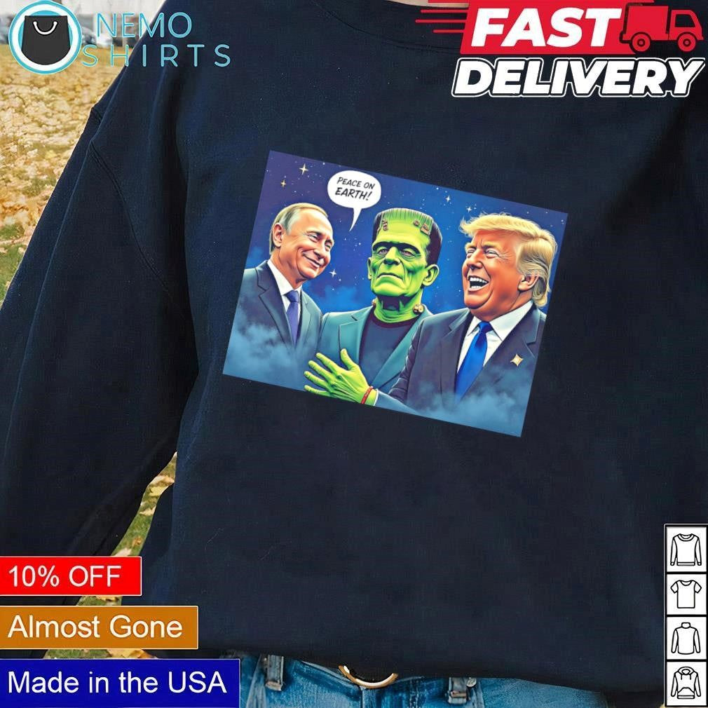 Frankenstein Trump and Putin peace on earth - Adult & Kids T-Shirts, Sweatshirts & Hoodies apparel design preview 1