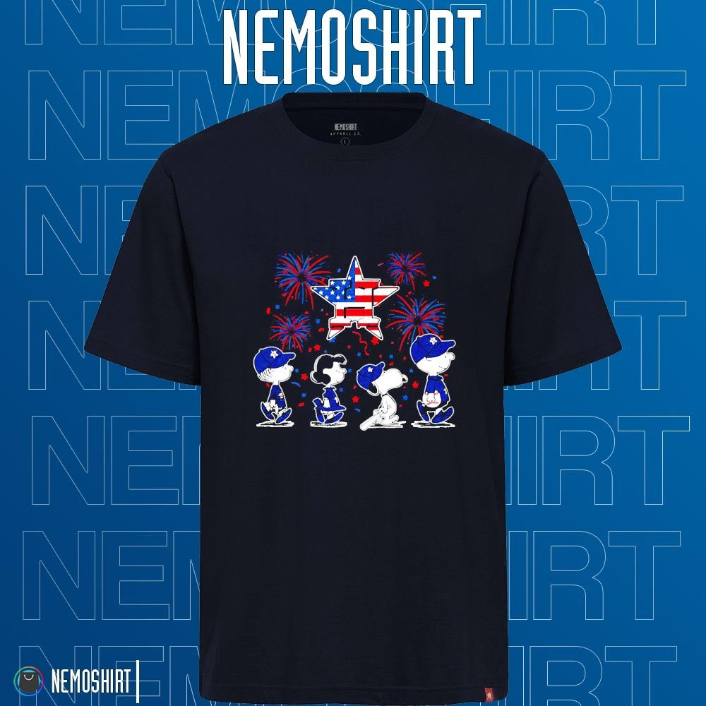 Peanuts characters Houston Astros 4th of July - Adult & Kids T-Shirts, Sweatshirts & Hoodies product image 1