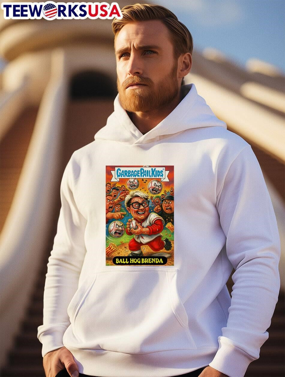 Garbage Pail Kids Ball Hog Brenda Baseball Player - Adult & Kids T-Shirts, Sweatshirts & Hoodies apparel design preview 2