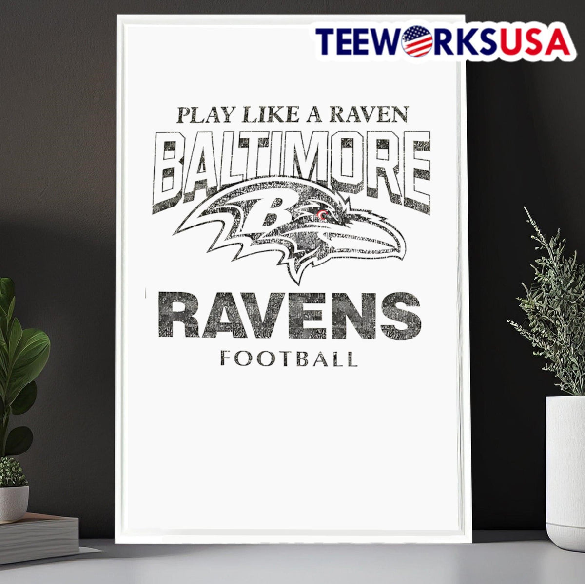 Play Like A Raven BALTIMORE RAVENS FOOTBALL - Adult & Kids T-Shirts, Sweatshirts & Hoodies apparel design preview 6