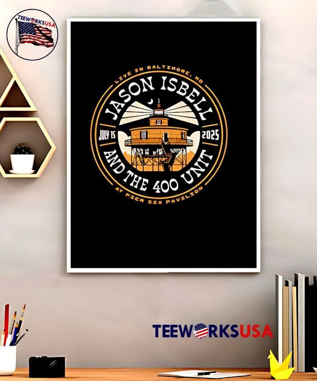 Jason Isbell And The 400 Unit Jul 15 2025 Pier Six - Adult & Kids T-Shirts, Sweatshirts & Hoodies apparel design preview 5