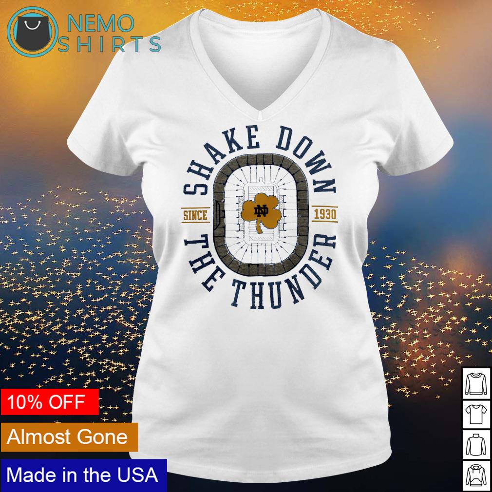 Notre Dame Fighting Irish shake down the thunder - Adult & Kids T-Shirts, Sweatshirts & Hoodies apparel design preview 5