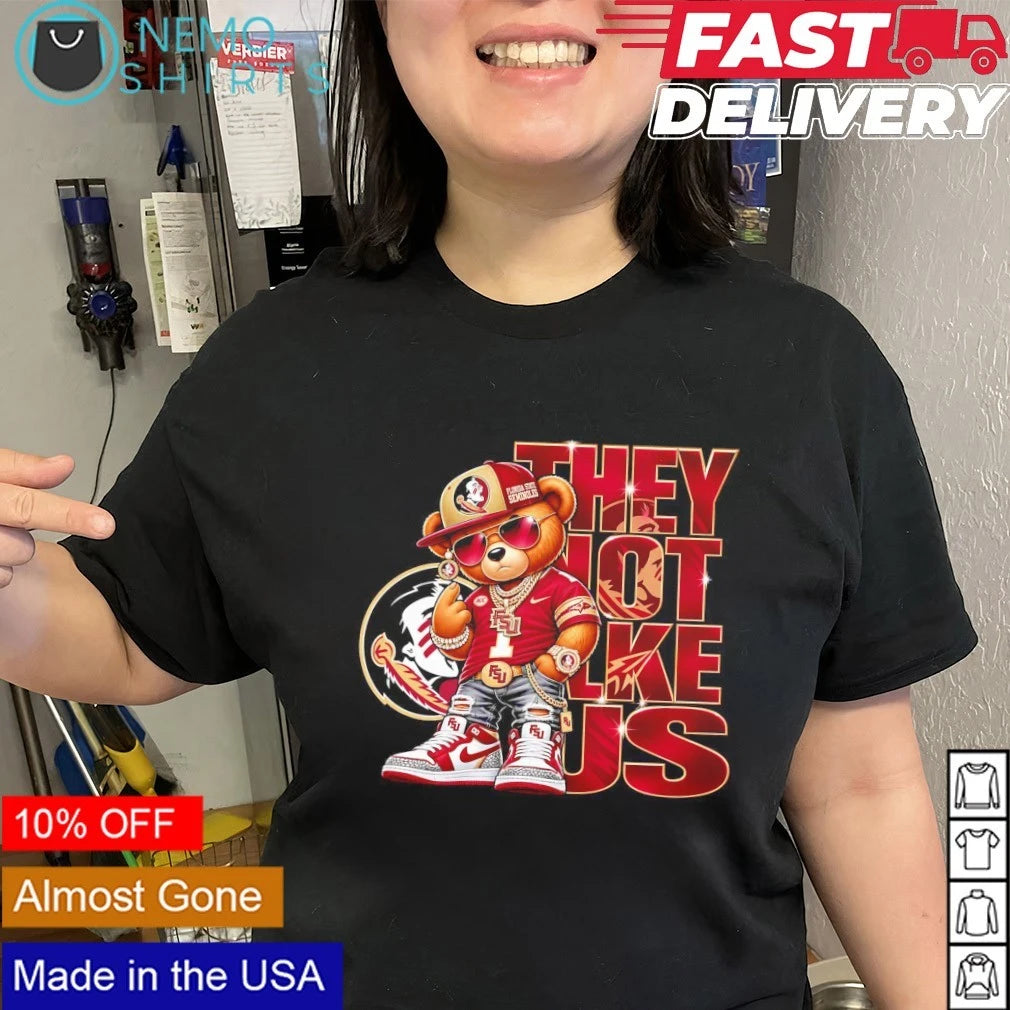 Florida State Seminoles They Not Like Us FSU Bear - Adult & Kids T-Shirts, Sweatshirts & Hoodies apparel design preview 2