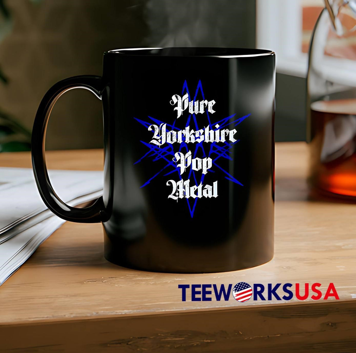 Pure Yorkshire Pop Metal Blue Star Grunge Band - Adult & Kids T-Shirts, Sweatshirts & Hoodies apparel design preview 2