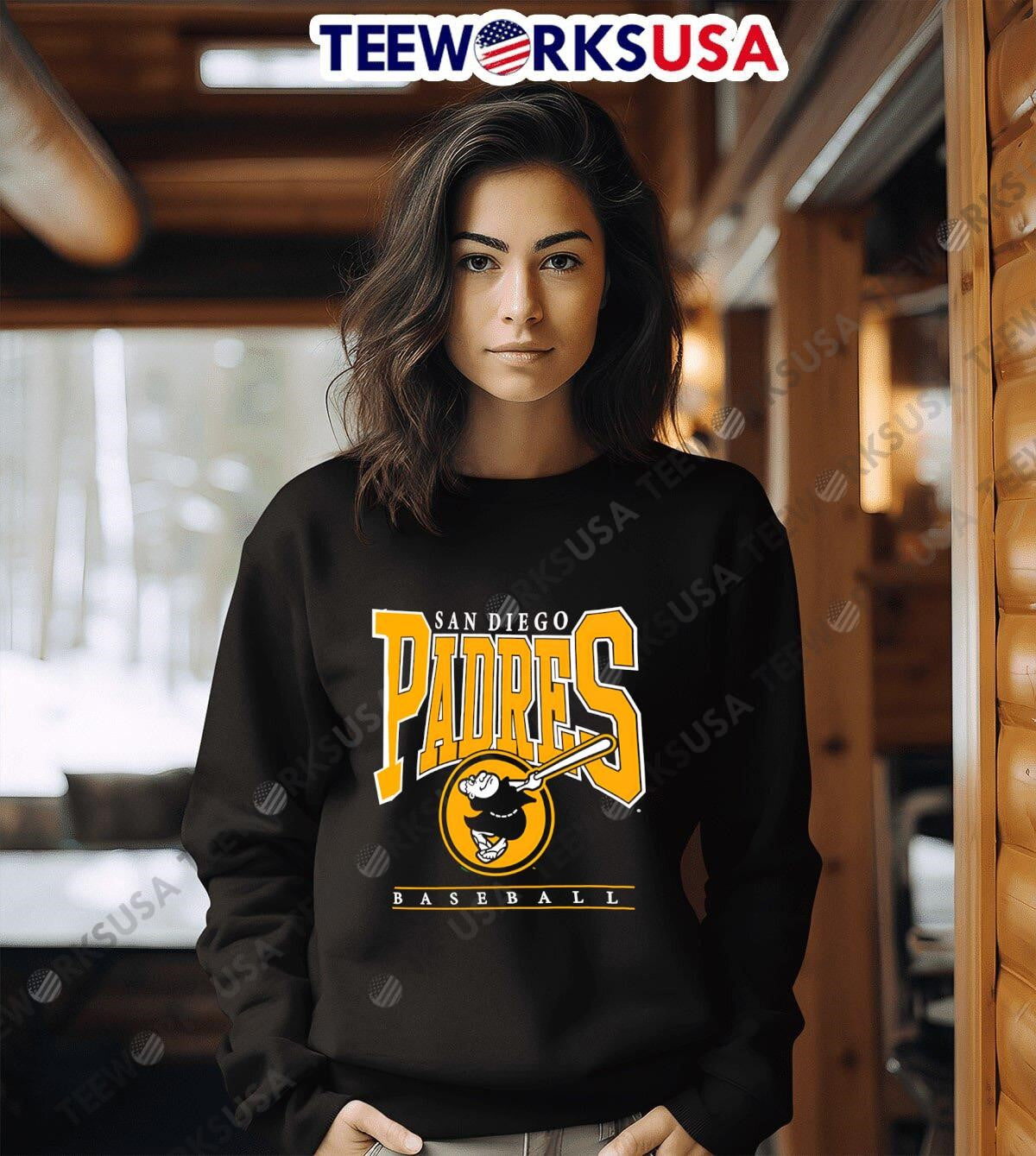 San Diego Padres Baseball Logo Graphic 2025 - Adult & Kids T-Shirts, Sweatshirts & Hoodies apparel design preview 6