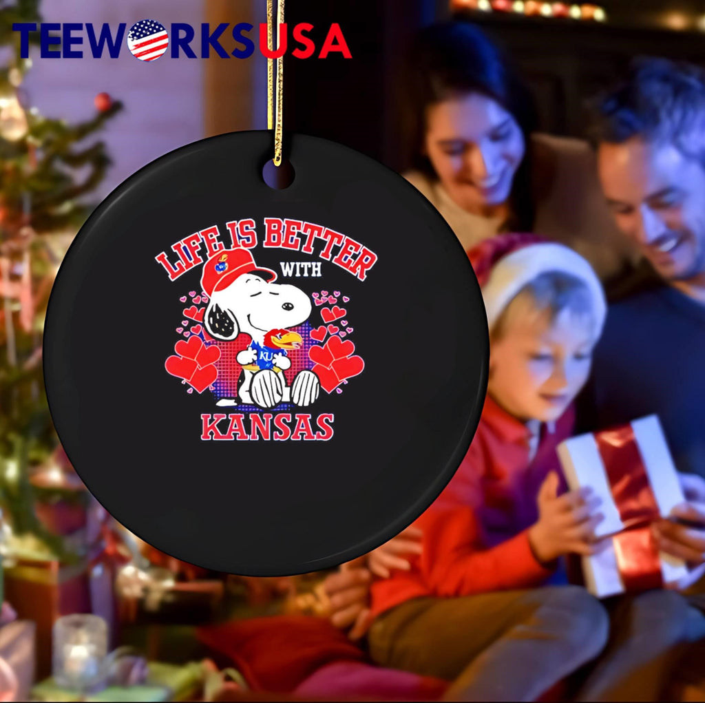 Snoopy Life Is Better With Kansas Jayhawks - Adult & Kids T-Shirts, Sweatshirts & Hoodies apparel design preview 4