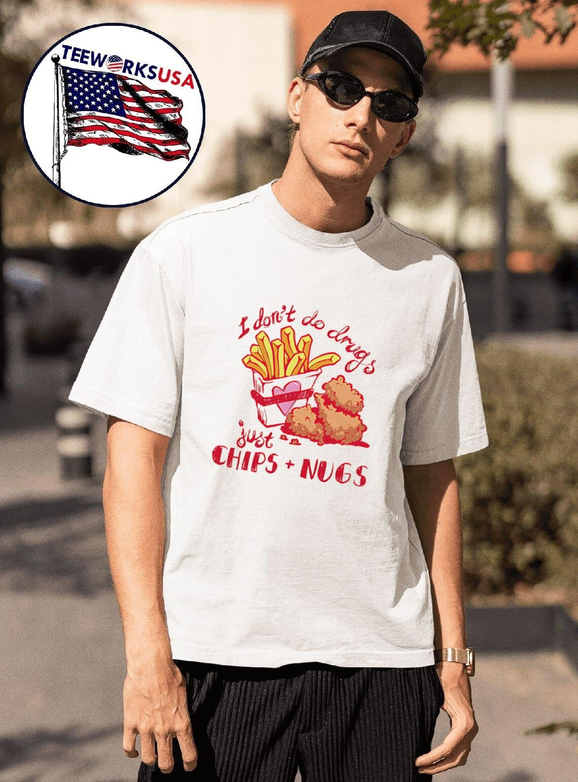 I don't do drugs just chips and nugs - Adult & Kids T-Shirts, Sweatshirts & Hoodies apparel design preview 1