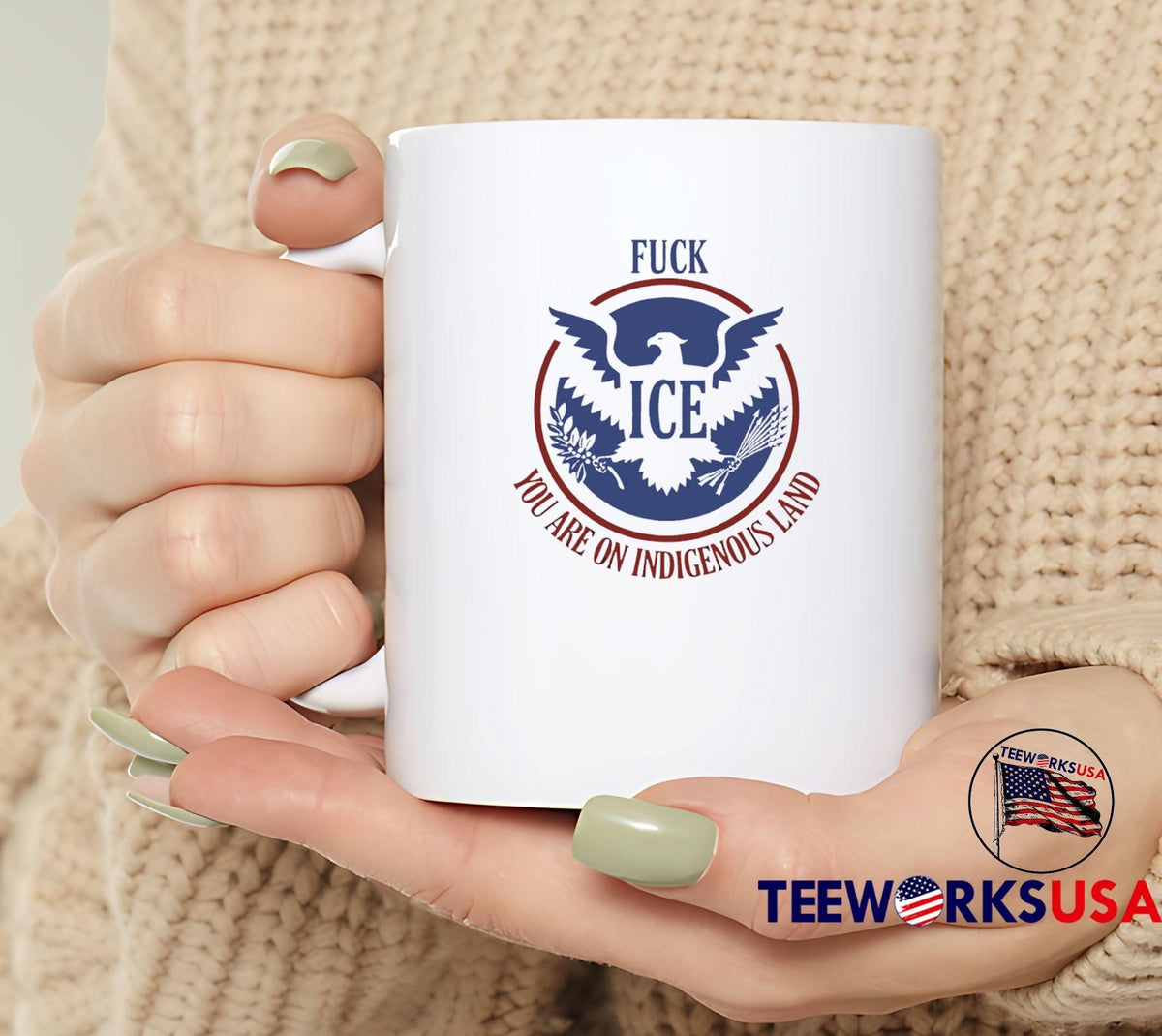 Fuck ICE You Are On Indigenous Land Eagle Seal - Adult & Kids T-Shirts, Sweatshirts & Hoodies apparel design preview 6