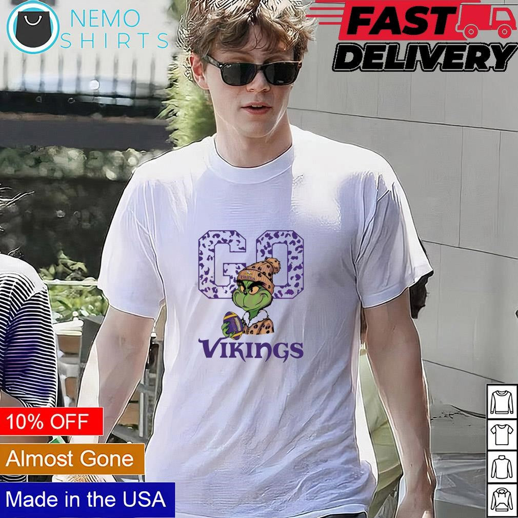 Grinch leopard go Minnesota Vikings - Adult & Kids T-Shirts, Sweatshirts & Hoodies apparel design preview 1