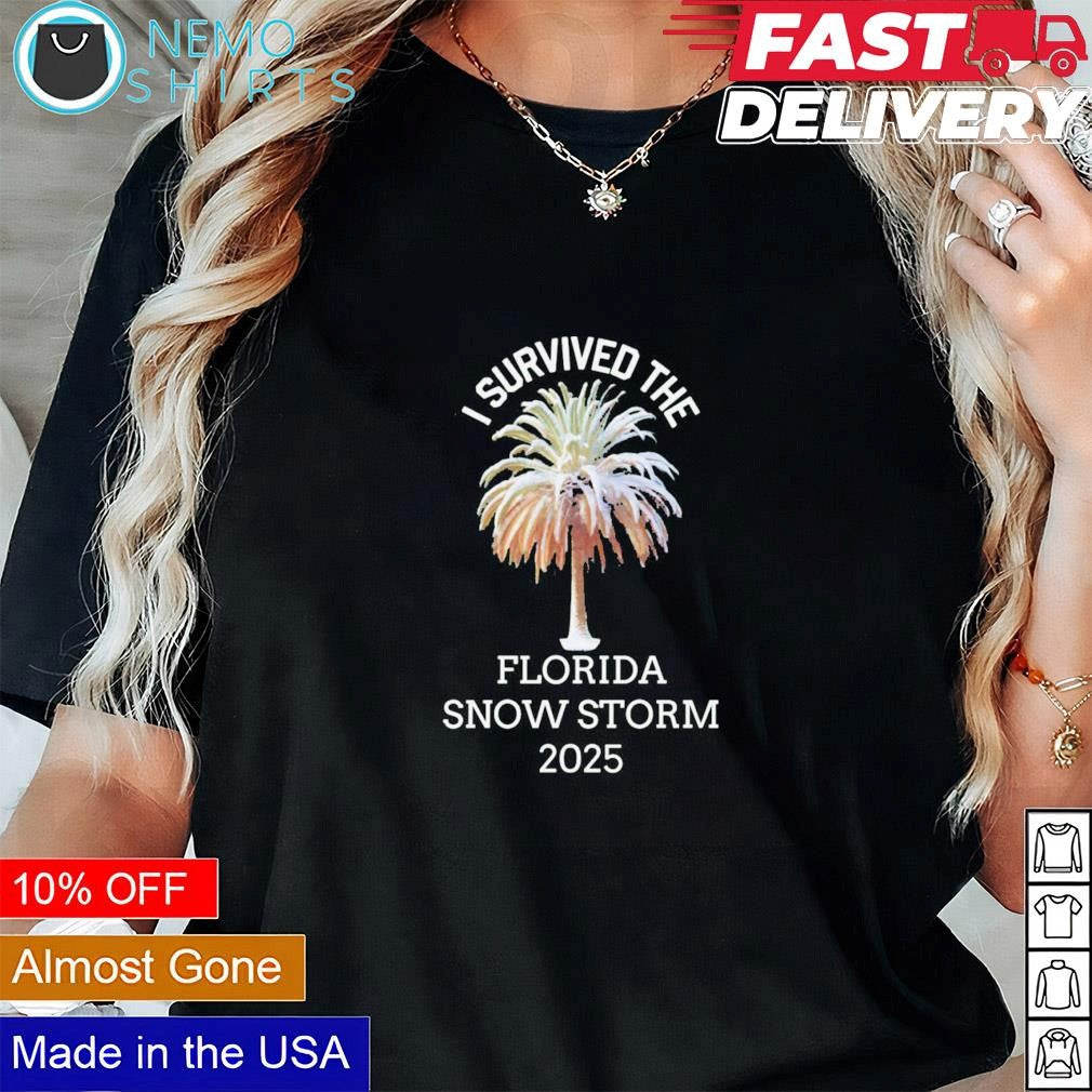 I survived the Florida snow storm 2025 sabal palm - Adult & Kids T-Shirts, Sweatshirts & Hoodies apparel design preview 1