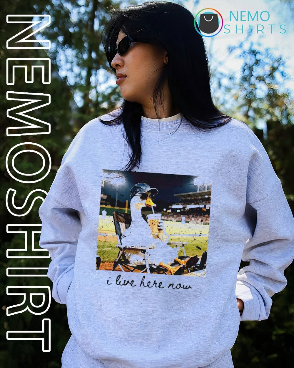 I live here now goose baseball ballfield - Adult & Kids T-Shirts, Sweatshirts & Hoodies product image 2